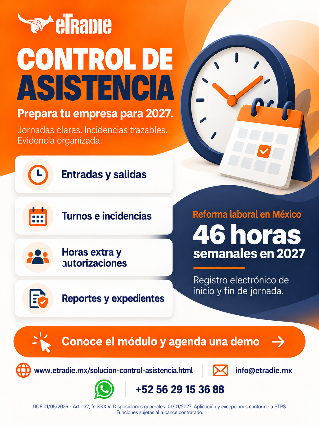 Brochure de Control de Asistencia de eTradie