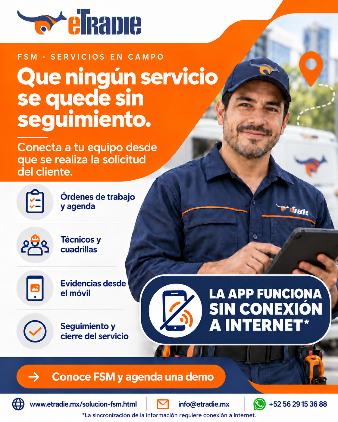 Brochure de Servicios en campo · FSM de eTradie